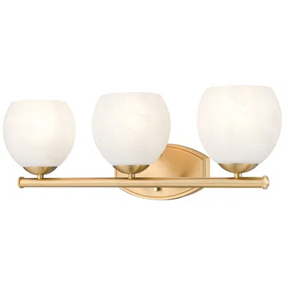 Z-lite Colette Modern Gold 3 Light Vanity With Feathered White Shade