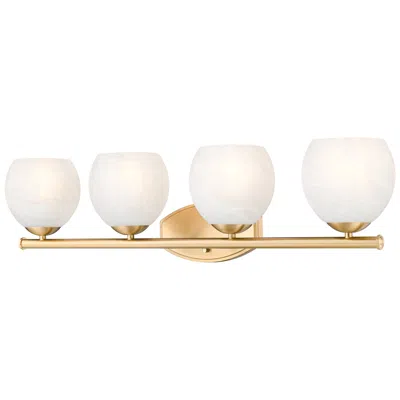Z-lite Colette Modern Gold 4 Light Vanity With Feathered White Shade