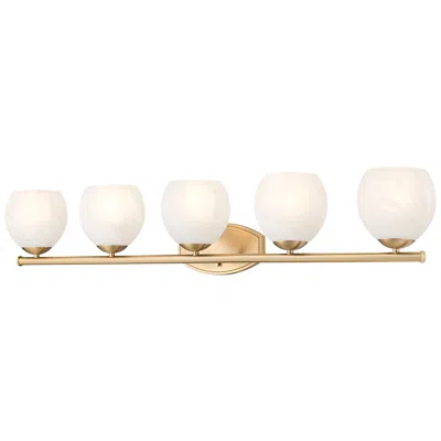 Z-lite Colette Modern Gold 5 Light Vanity With Feathered White Shade