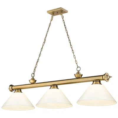 Z-lite Cordon 57 1/4" Wide Brass Billiard Pendant W/ White Shades