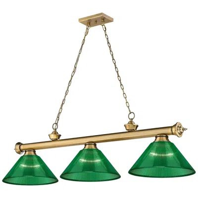 Z-lite Cordon 57 1/4" Wide Rubbed Brass 3-light Billiard Pendant