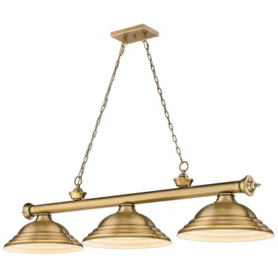 Z-lite Cordon 58" Wide Rubbed Brass 3-down Light Island Pendant