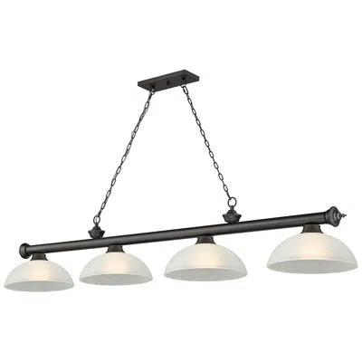 Z-lite Cordon 81 1/4" Wide Bronze Billiard Pendant W/ White Glass