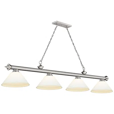 Z-lite Cordon 81 1/4" Wide Brushed Nickel 4-light Billiard Pendant