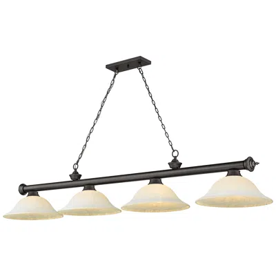 Z-lite Cordon 81 3/4" Wide Bronze 4-light Billiard Pendant