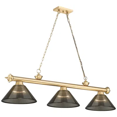 Z-lite Cordon  By  3 Light Billiard In Gold