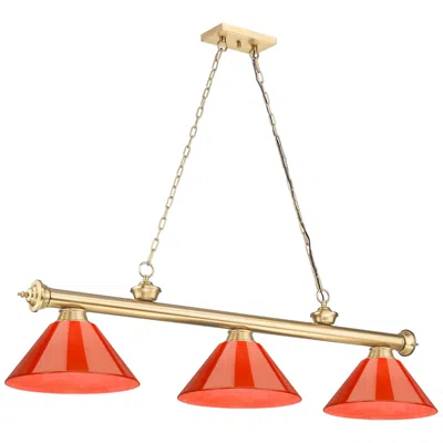 Z-lite Cordon  By  3 Light Billiard In Gold