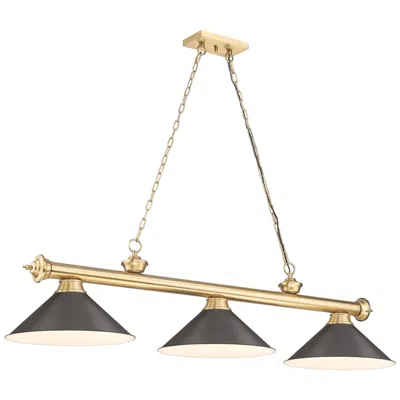 Z-lite Cordon  By  3 Light Billiard In Gold