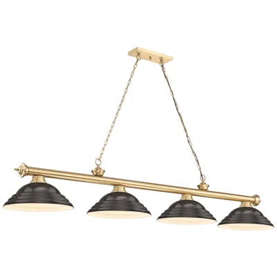 Z-lite Cordon  By  4 Light Billiard In Gold