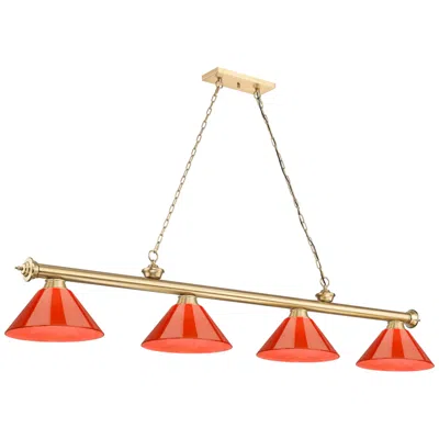Z-lite Cordon  By  4 Light Billiard In Red