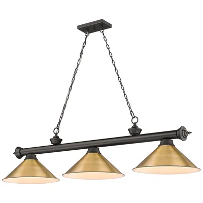 Z-lite Cordon By  Bronze 3 Light Billiard Light
