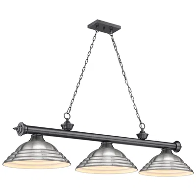 Z-lite Cordon By  Bronze Plate 3 Light Billiard Light