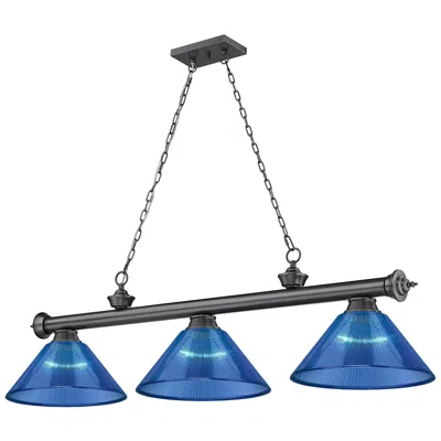 Z-lite Cordon By  Bronze Plate 3 Light Billiard Light