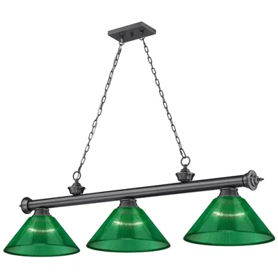 Z-lite Cordon By  Bronze Plate 3 Light Billiard Light