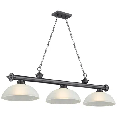 Z-lite Cordon By  Bronze Plate 3 Light Billiard Light