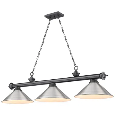 Z-lite Cordon By  Bronze Plate 3 Light Billiard Light