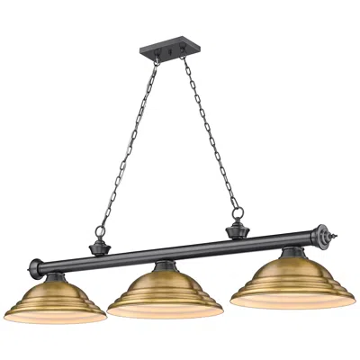 Z-lite Cordon By  Bronze Plate 3 Light Billiard Light