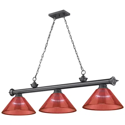 Z-lite Cordon By  Bronze Plate 3 Light Billiard Light