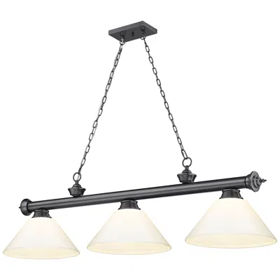 Z-lite Cordon By  Bronze Plate 3 Light Billiard Light