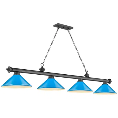 Z-lite Cordon By  Bronze Plate 4 Light Billiard Light