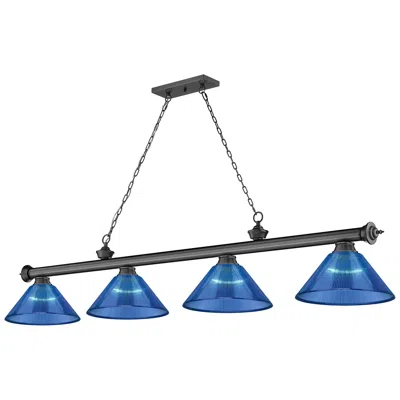 Z-lite Cordon By  Bronze Plate 4 Light Billiard Light