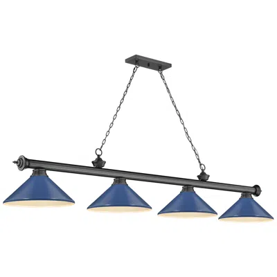 Z-lite Cordon By  Bronze Plate 4 Light Billiard Light