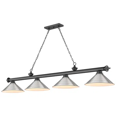 Z-lite Cordon By  Bronze Plate 4 Light Billiard Light