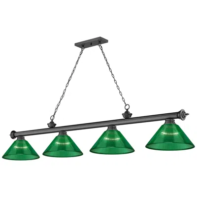 Z-lite Cordon By  Bronze Plate 4 Light Billiard Light
