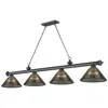 Z-lite Cordon By  Bronze Plate 4 Light Billiard Light In Brown