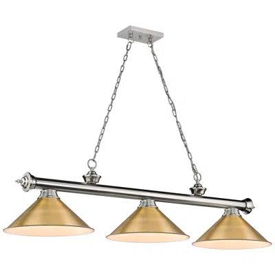 Z-lite Cordon By  Brushed Nickel 3 Light Billiard Light