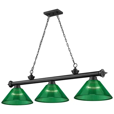 Z-lite Cordon By  Matte Black 3 Light Billiard Light