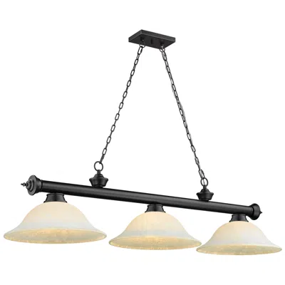 Z-lite Cordon By  Matte Black 3 Light Billiard Light