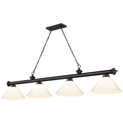 Z-lite Cordon By  Matte Black 4 Light Billiard Light