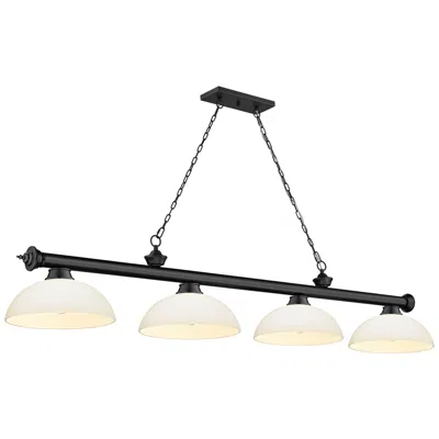 Z-lite Cordon By  Matte Black 4 Light Billiard Light