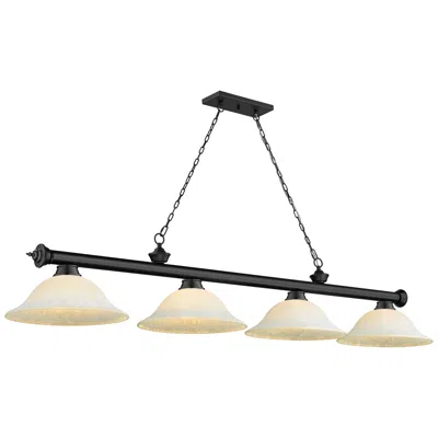 Z-lite Cordon By  Matte Black 4 Light Billiard Light