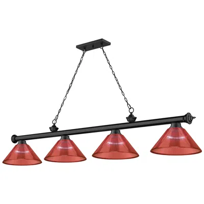 Z-lite Cordon By  Matte Black 4 Light Billiard Light