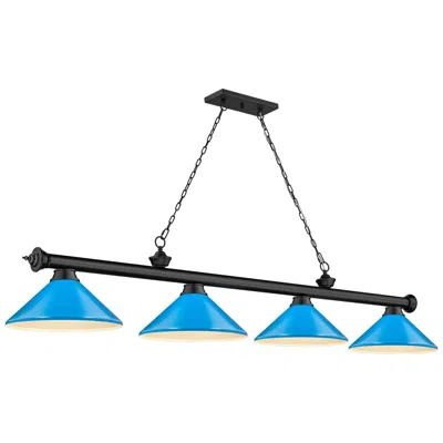 Z-lite Cordon By  Matte Black 4 Light Billiard Light