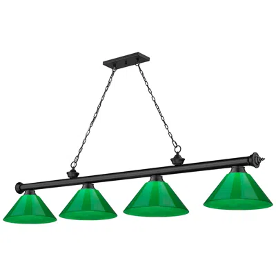Z-lite Cordon By  Matte Black 4 Light Billiard Light