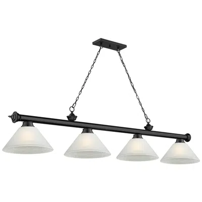 Z-lite Cordon By  Matte Black 4 Light Billiard Light