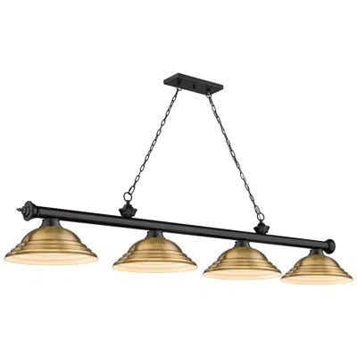 Z-lite Cordon By  Matte Black 4 Light Billiard Light