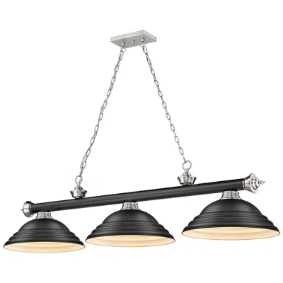 Z-lite Cordon By  Matte Black + Brushed Nickel 16 Inch 3 Light Billiard