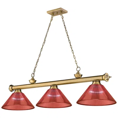 Z-lite Cordon By  Rubbed Brass 3 Light Billiard Light