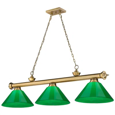 Z-lite Cordon By  Rubbed Brass 3 Light Billiard Light