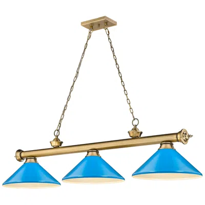 Z-lite Cordon By  Rubbed Brass 3 Light Billiard Light