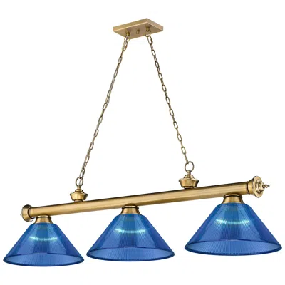 Z-lite Cordon By  Rubbed Brass 3 Light Billiard Light