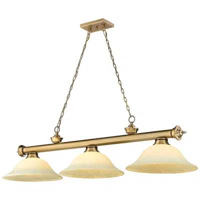 Z-lite Cordon By  Rubbed Brass 3 Light Billiard Light