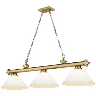 Z-lite Cordon By  Rubbed Brass 3 Light Billiard Light