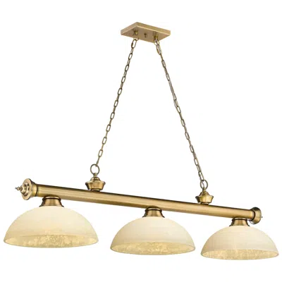 Z-lite Cordon By  Rubbed Brass 3 Light Billiard Light