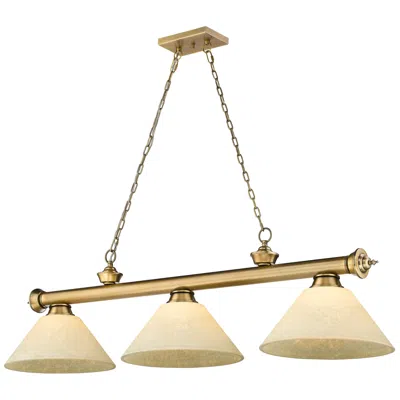 Z-lite Cordon By  Rubbed Brass 3 Light Billiard Light