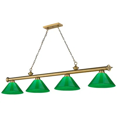 Z-lite Cordon By  Rubbed Brass 4 Light Billiard Light